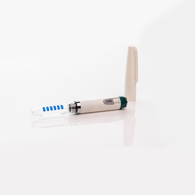 Self Injection Insulin appliance slimline combined with Dosage Reminder providing insulin delivery and easy dosage tracking features
